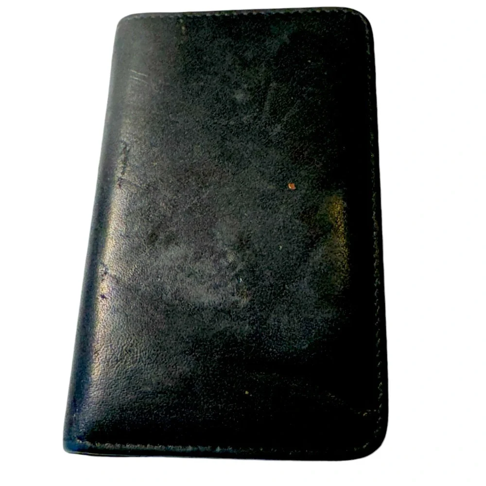 Vintage Black Buxton Cowhide Leather Dual Side Snap Shut Men’s Wallet RARE
